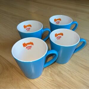 Vintage Kahlua "Anything Goes" Blue Mug Set of Four